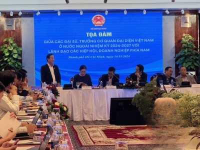 ROUNDTABLE CONNECTING AMBASSADORS, HEADS OF VIETNAMESE REPRESENTATIVE OFFICES ABROAD WITH SOUTHERN ASSOCIATION LEADERS AND ENTERPRISES